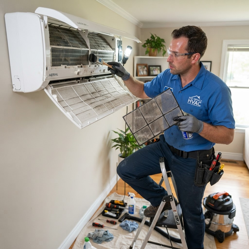 AC maintenance and filter cleaning